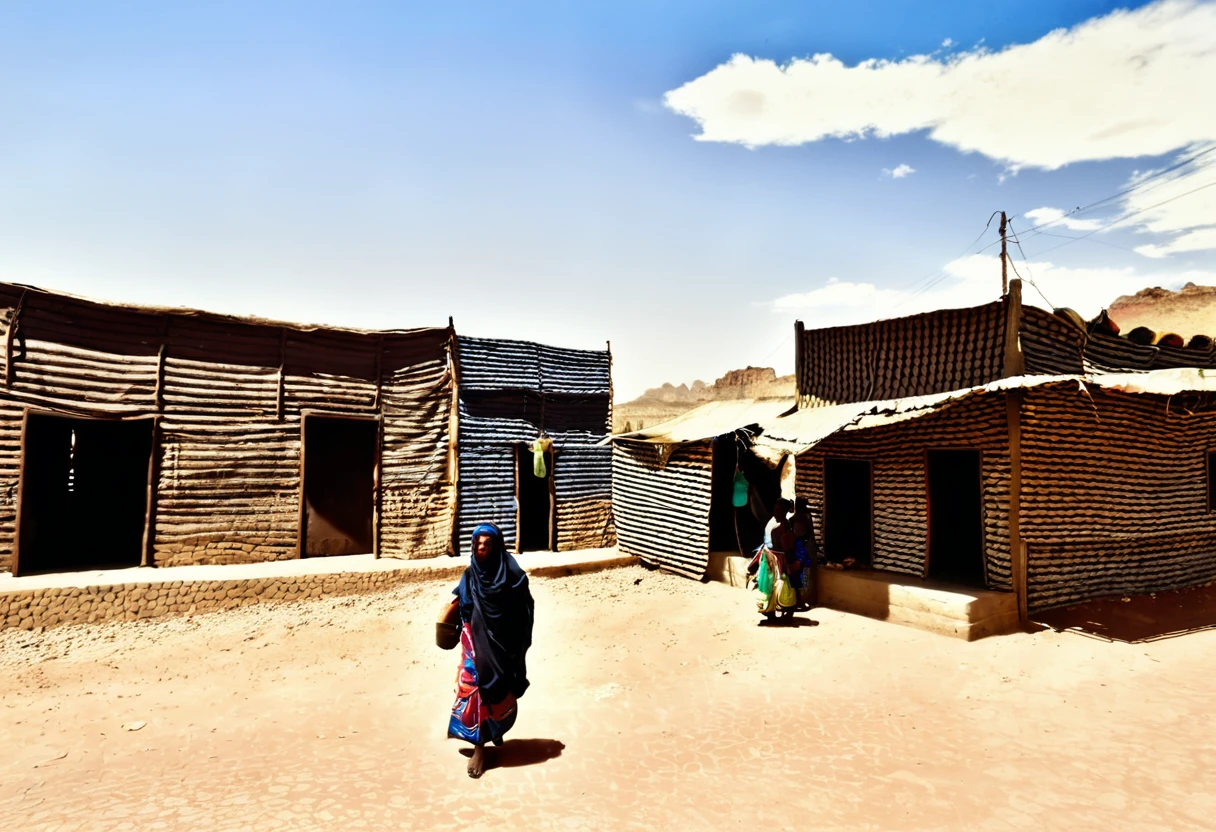 Black Market,noon,People are coming and going,Arid regions,In town