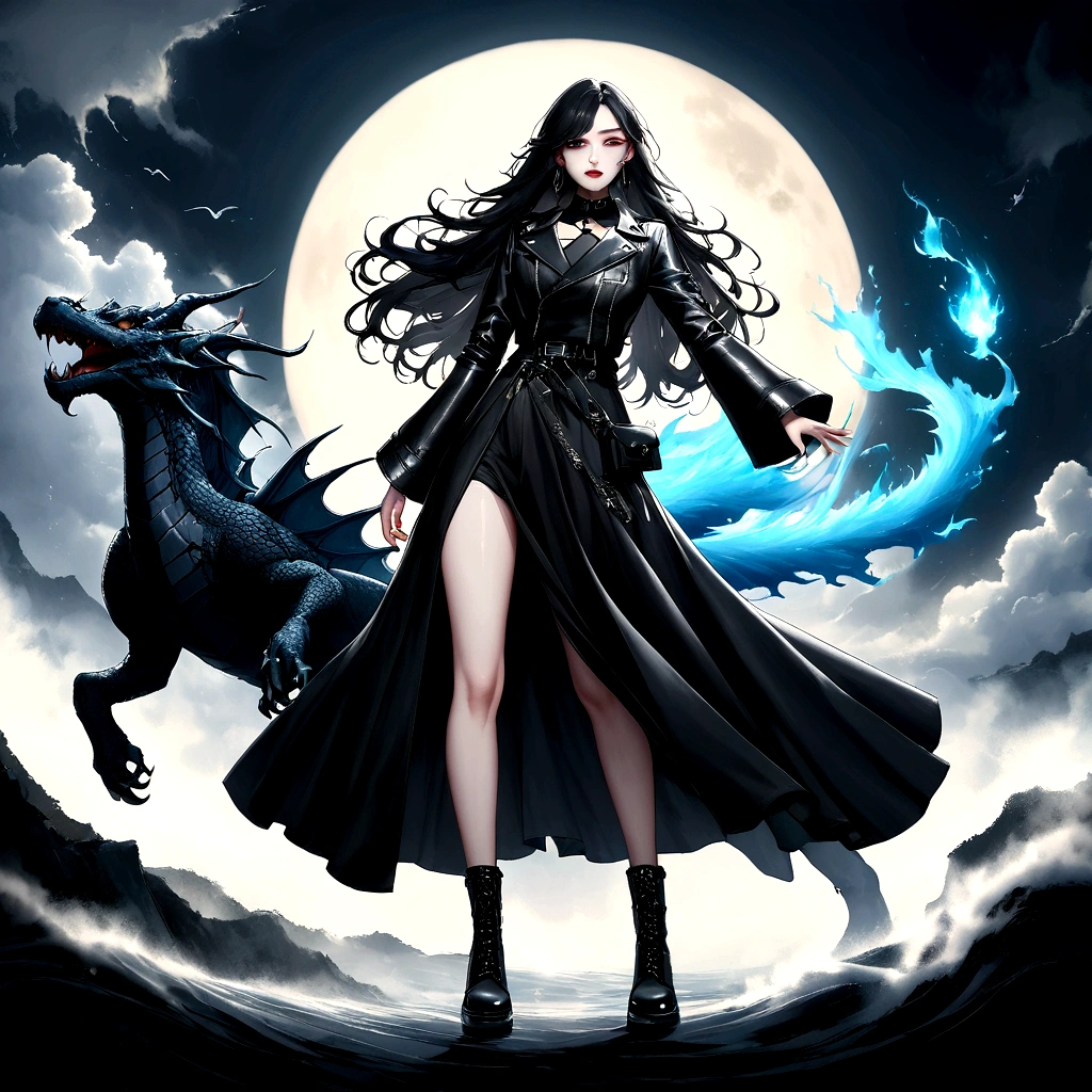 Wabu style, Luminescence, robe, (FOG,:1.2) (mist:1.2), smokes, 由白色光组成of女子, woman composed of black smokes, fire, sun, (Reality:1.4), Cowboy shooting, angle, Fisheye, Motion Blur, Sexy, Girl,blue fire, rain, Long hair fluttering in the wind, dragon, Waves, 当你见到我时最灿烂of笑容、可爱of emo 女人, 漫长of黑暗 (白色和黑色of头发), Punk Rock ta, Waist Up Portrait, Full body portrait, fashion photography, long wavy 白色和黑色of头发, ((Long black leather jacket)), Perfect face, ((Full body portrait)) No background, Ultra-high definition teeth beauty, 逼真of手, Stone_of_Matera background, 马泰拉of广角景观