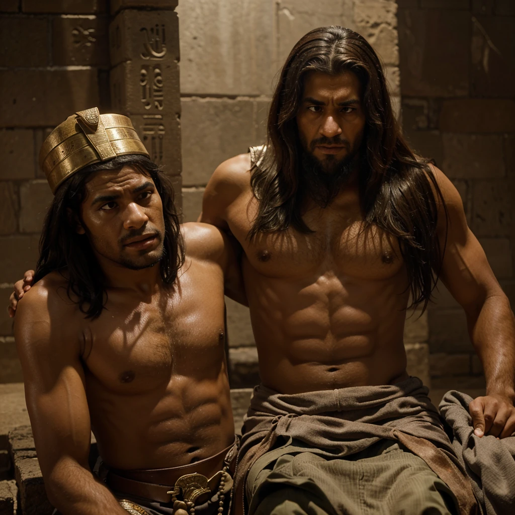 You are an expert in what I'm going to ask you: make an Egyptian man beat a Hebrew like in the movie Moses