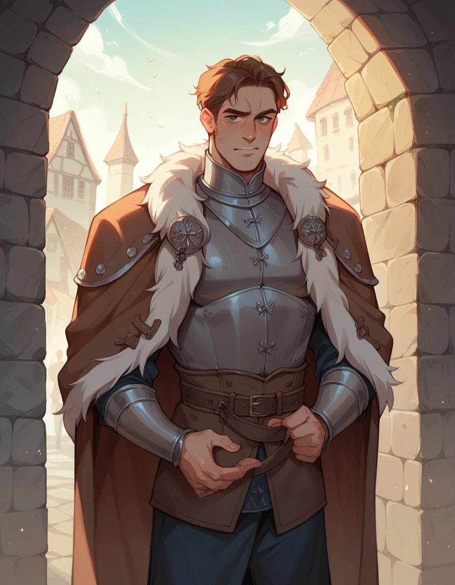 Human Male , fur Coat , medieval Clothing