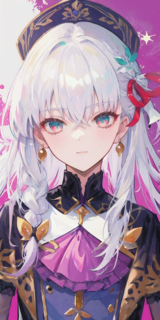 fgo style,like，juvenile，noble，masterpiece, Top quality, 1 Girl, protrait photo，1 boy, Face Focus, aldult,nobleSilk texture的衣服，Lace collar，Turquoise，White，Little boy，noble，ID photo，Half-length painting，bilateral symmetry，Silk texture，Silky，Exquisite