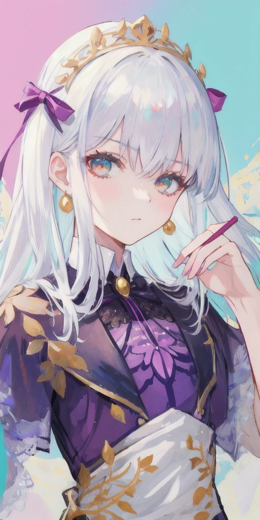 fgo style,like，juvenile，noble，masterpiece, Top quality, 1 Girl, protrait photo，1 boy, Face Focus, aldult,nobleSilk texture的衣服，Lace collar，Turquoise，White，Little boy，noble，ID photo，Half-length painting，bilateral symmetry，Silk texture，Silky，Exquisite