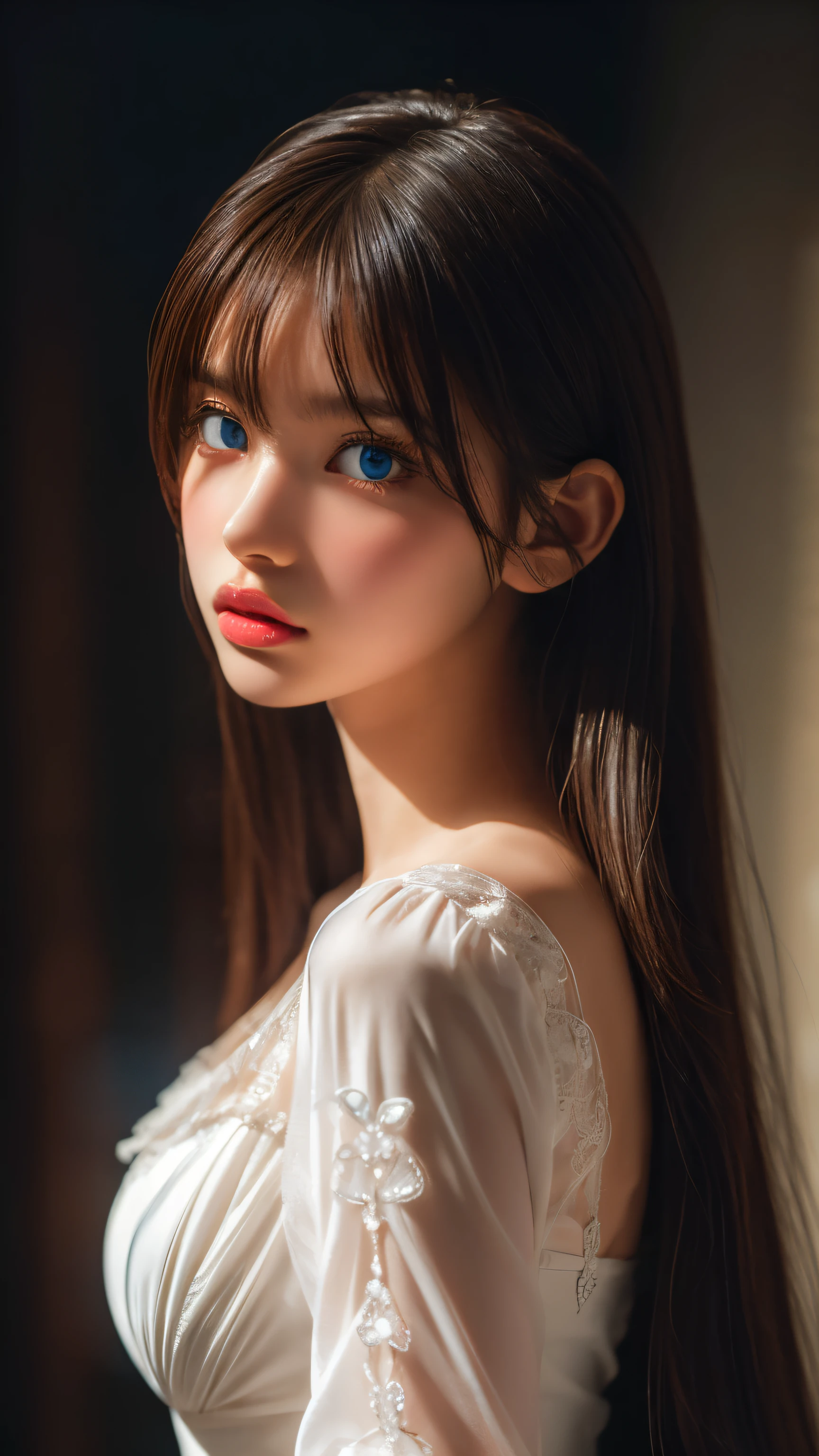 (masterpiece:1.2), highest quality, (figure:1.2), (super detailed), hyper details, (Delicate), (intricate details), (cinematic light, highest quality Backlights), Delete a row, soloist, perfect body, (1 girl), Anime girl with blue eyes and light hair, gothic dress, (compensate), high contrast, (better lighting, very creative and beautiful), (cinematic light), flashy,