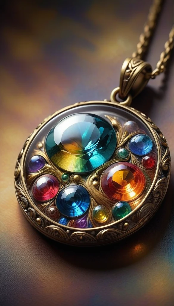 mad-vangoghian , macro photo, sparkling magical fantasy magical necklace, made out of transparent multicolored glass gemstones, light shines through
magical artifact, very detailed, amazing quality, intricate, cinematic light, highly detail, beautiful, surreal, dramatic, warm colors,