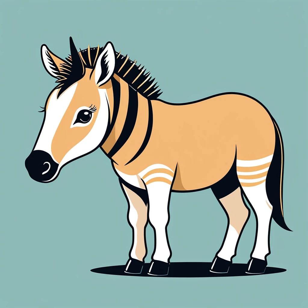 cute quagga, illustration, vector graphics, strong contours