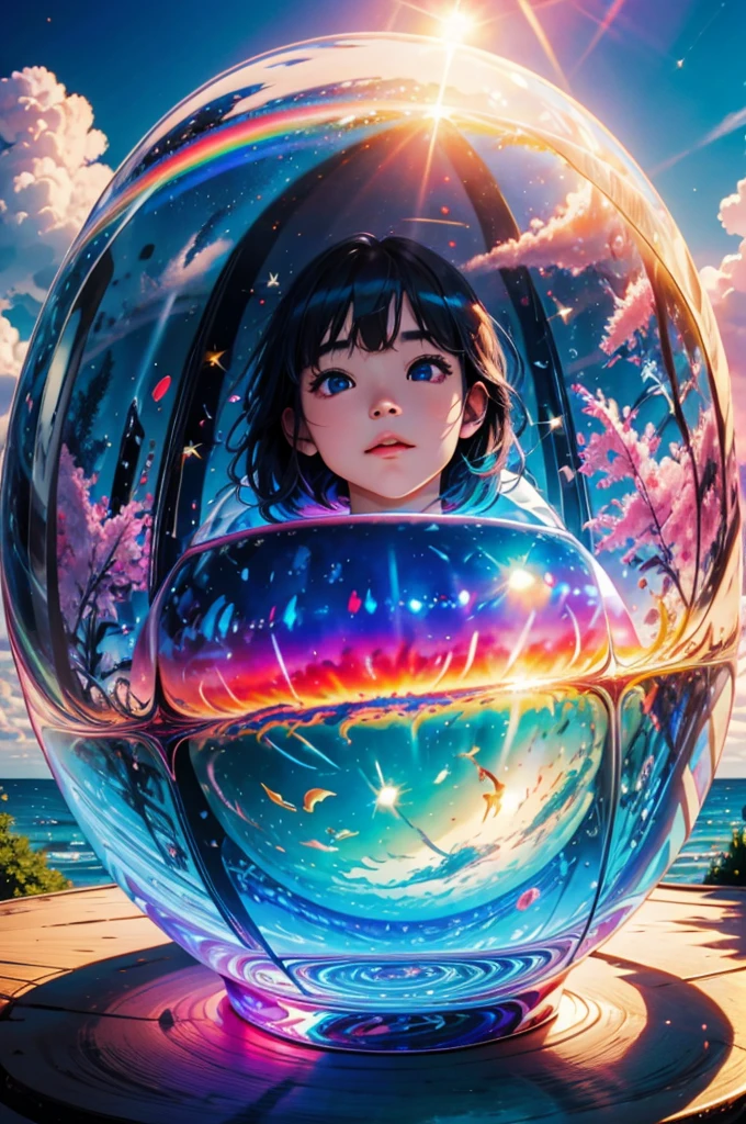 Tiny girl wearing red tube-top dress, Stroll along evening Beach, (Acutance:0.85), Masterpiece of 8K Ultra-detailed, (VolumetricLighting), SmoothShading, (RAW photorealistic:1.37), (Close-up:1.4), (Gazing at the sunseting colorful sky) (Dazzling bokeh:1.25), { (Golden ray illuminating face) | (Vivid Photon Particles:1.26) | (Gust of wind) } . (((Extremely detailed a face variation of NOGIZAKA girls))), perfect anatomy, Childish, captivating gaze, elaborate detailed Eyes with (sparkling highlights:1.3), long eyelashes、Glossy RED Lips with beautiful details, Coquettish tongue, Rosy cheeks, ((Radiant natural skin with clear transparency)) . { (Dynamic joyful expressions) | (:d) }, (no Large eyes, no tree).