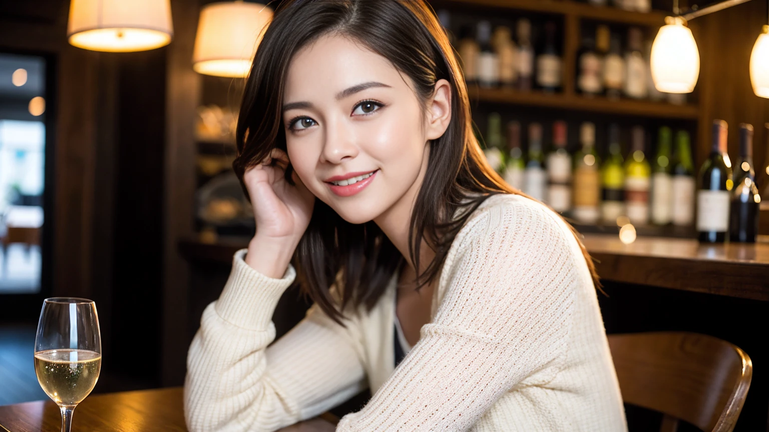 ((Highest quality、8K、masterpiece:1.3))、slimカップル、modelカップル、(Realistic, Intricate details:1.2), full-course dinner、Wine Party、Amazing view of the sunset sky and clouds、A bright smile、The wonderfulness of smile、Bright image、The beauty of wine, Beautiful Face, blue eyes, The light shines on your face, Blushing, short hair,Bright Face、 (Age 37), 39 years old, red wine 、Appetizers、Italian food、Wine bottle、Champagne、sparkling wine、Two beauties、Brown Hair、Shortcuts、Long sleeve shirt、dress、Beautiful woman 1, (slimな顔), (The body is slim), (Brown Hair), (Shortcuts), cheeks turn a little red,Attractive beauty、restaurant, In a prominent place (From the waist up) Nova Frog Style, actress, model, Upper Body, White wine, slim, wine glass, 中央に置かれたwine glass, smile, (smile: 1.15), Beautiful fine grain, Depth f/2,saturation, High Contrast, Strong light and shadow,Moist Body:1.5、3D texture、Delicate eyes、Brown Hair、The hair is very shiny、