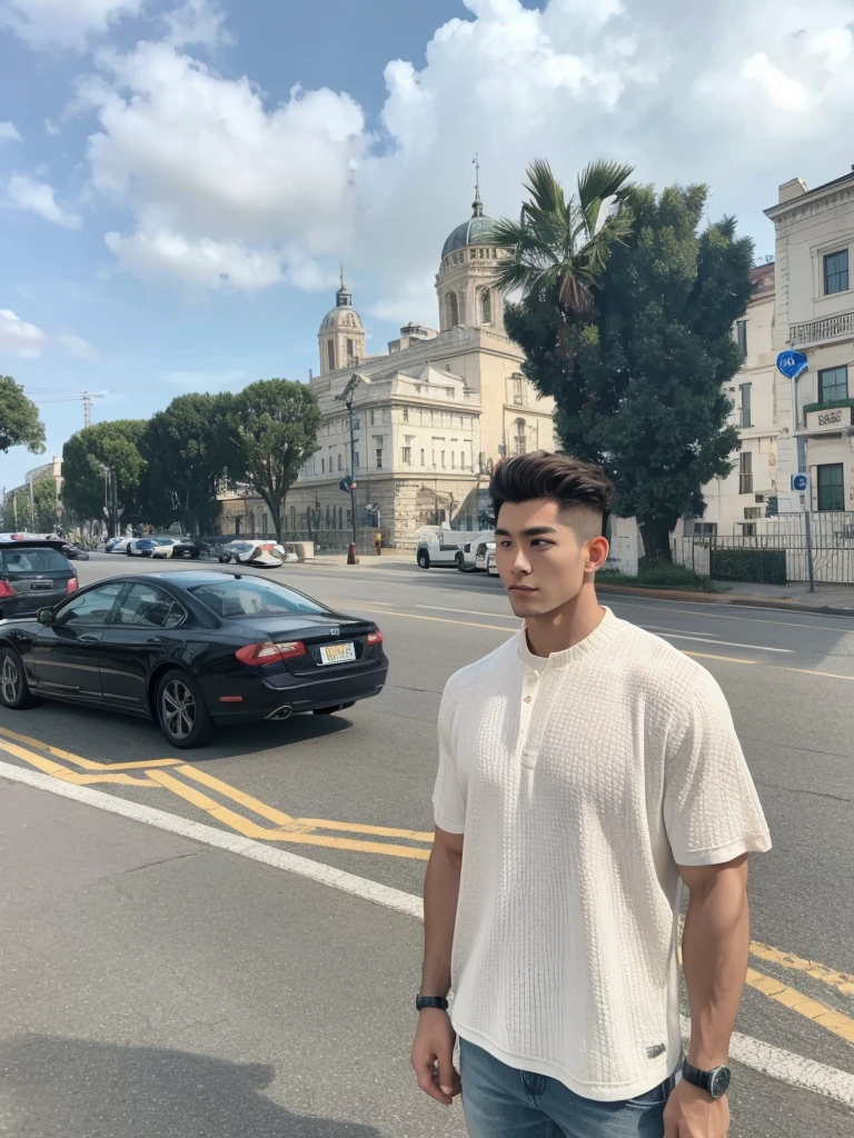 Handsome man,muscular,no tattoo