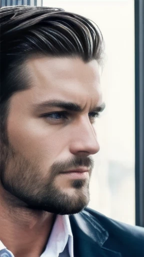 make an Badass German men focus on the face.