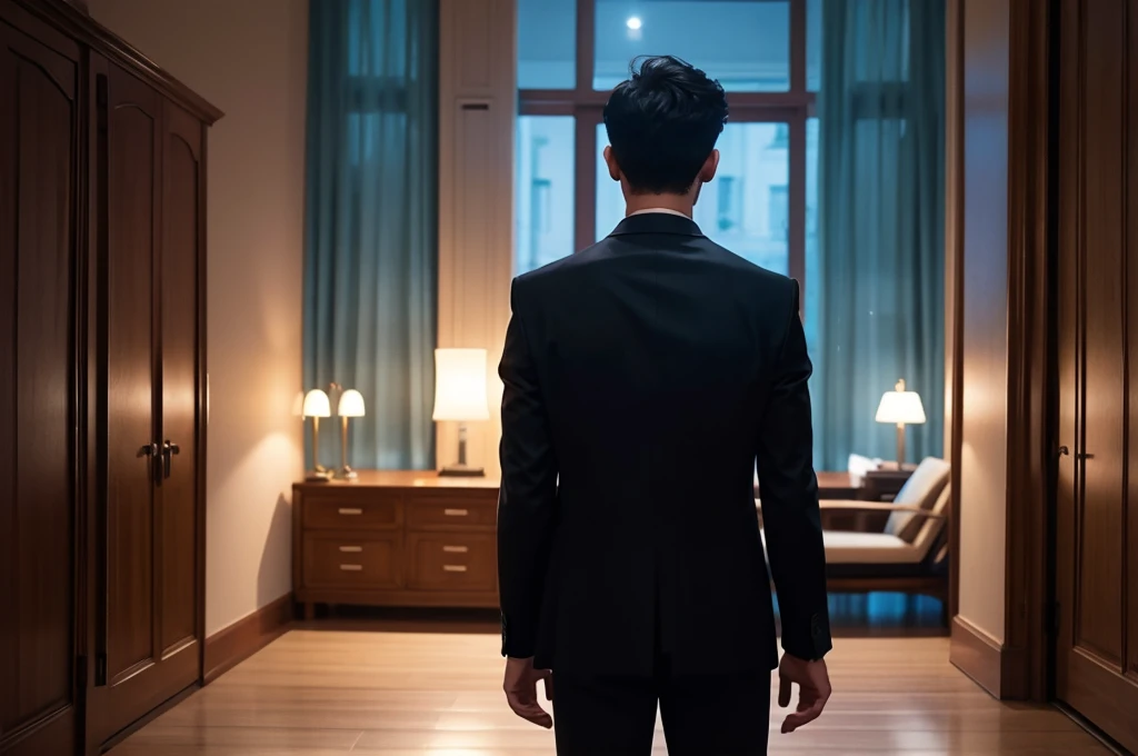 Achievers male Back view One person Night view
