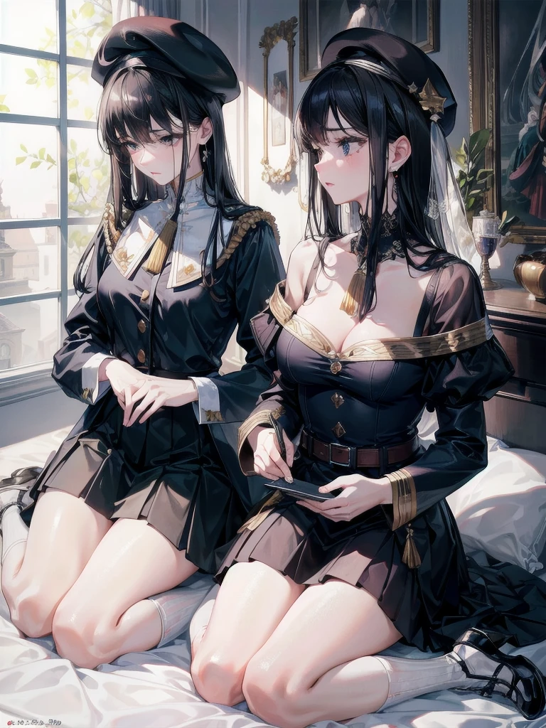 Kasumi Toyama,Band Dream!,(Mother and daughter:1.8), (Two Women:1.6),(Happy smile:1.3),Peace of mind,peace of mind,Trance,Purple eyes,(Absurd, 8k, 4K, Tabletop, Extremely detailed:1.2), Highest quality, Perfect Anatomy,Perfect Face,Heart-shaped pupils,Being spoiled,looks happy,Glasses,classroom,mechanical,(big breasted mother:1.5),(A girl with very small breasts:1.5),Are sleeping,Embrace each other,Acme,Masterpiece Nipples,Black pubic hair,Erect nipples,Sweaty, (全裸のMother and daughter:1.6), (Firm and huge breasts:1.5), Exposed shoulders, nsfw, nudd