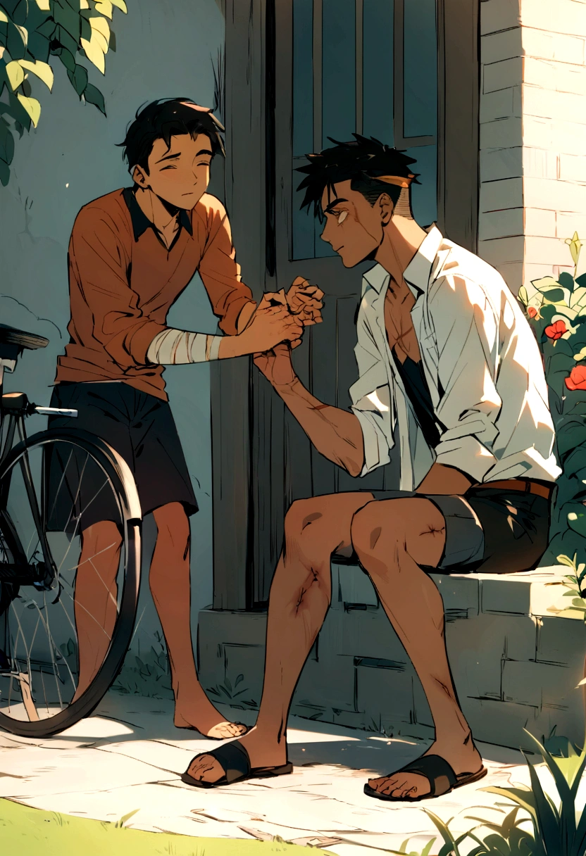 It all started on a sunny afternoon. Miguel was playing with his friend Pedro in the backyard. Pedro had been injured when he fell off his bicycle and had a deep cut on his knee.. When Pedro showed Miguel the wound, he instinctively placed his hand over the wound. To the surprise of both, the cut closed instantly, without leaving even a scar.