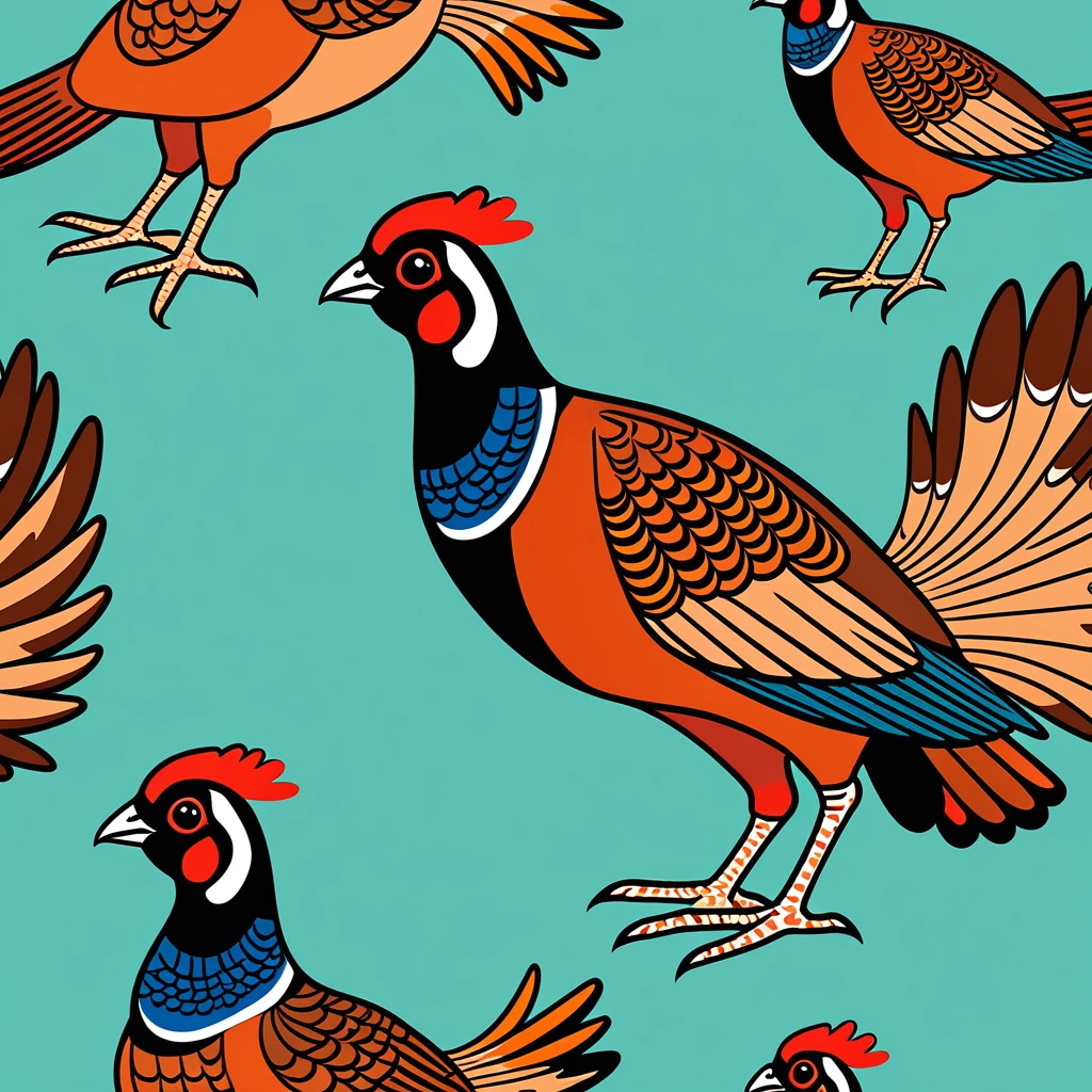 cute pheasant, illustration, vector graphics, strong contours