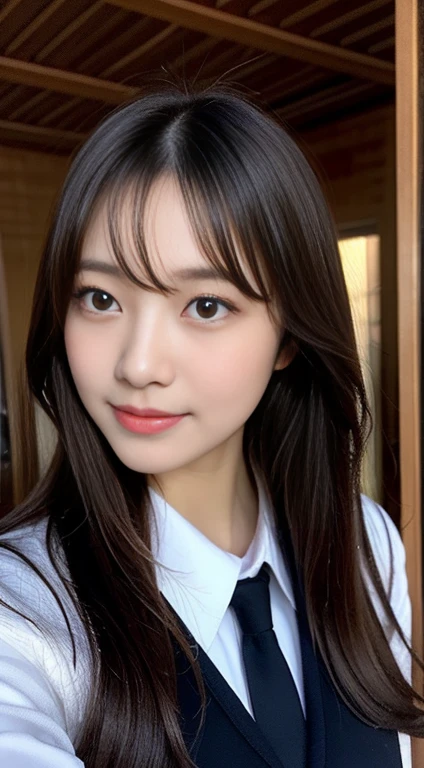 (((32k,Very detailed,Very detailed、masterpiece,Pay attention to the details,Hall Esbian,single))),RAW Photos & Realistic atmosphere,blue eyesเข้มที่สวยงาม,Fine mouth,Glossy Lips,Thin eyebrows,Pure white skin that shines in every detail and intricately drawn eyes.、blue eyes,とてもbeautiful目.,Detailed lips、とてもbeautiful顔,It looks very good.、A vivid face,beautiful, Glossy Lips, Realistic Young idol gravure, とてもbeautiful女子高生., , Young and sexy gravure idol, Young idol gravure, My whole body is wet.,Drippingออกมา,With face wash,とってもbeautiful, Sexy and classy16 year old girl,Brown Hair, Semi-long shine.,Wet Hair,น้ําDripping,Dripping,(looking at the camera:1.4),(darkness,Very dark,Use a flashlight in a dark classroom to illuminate unlit objects.:1.7),(Sexy Style,Healthy and toned body,Very detailed Hi-Vision Hi-Vision ญี่ปุ่น HDTVblackHDTVhi-VisionBlack Hi-VisionBlack Hi-Definition Hi-VisionBlack Hi-Definition Hi-Definition Uniform,Medium shape chest,,Mature Body, I was so worried I almost cried..,Moisturizing eyes,Cold Smile.,stare,輝く顔もbeautiful.,High Resolution Sleeve,,High resolution inches,:1.5), (The chest of the uniform is open.,Wearing a black and red uniform and sitting upright, Wearing black stockings and sexy legs, She shyly flips up her skirt.:1.7)