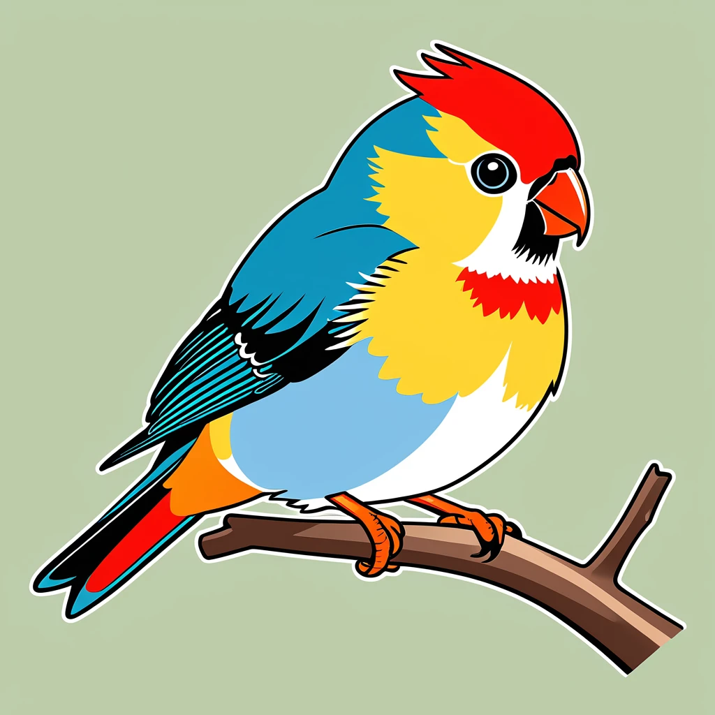 cute perch, illustration, vector graphics, strong contours