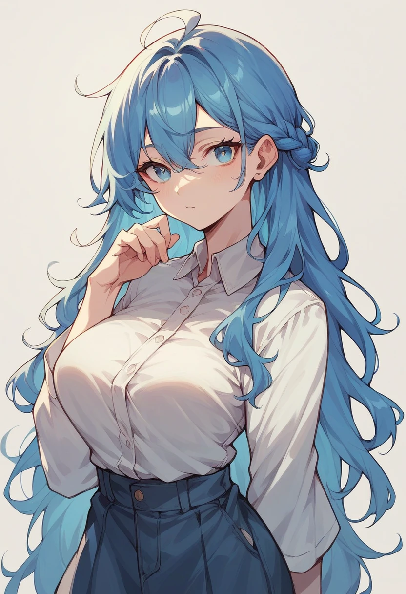 create one with long blue hair,and light blue eyes