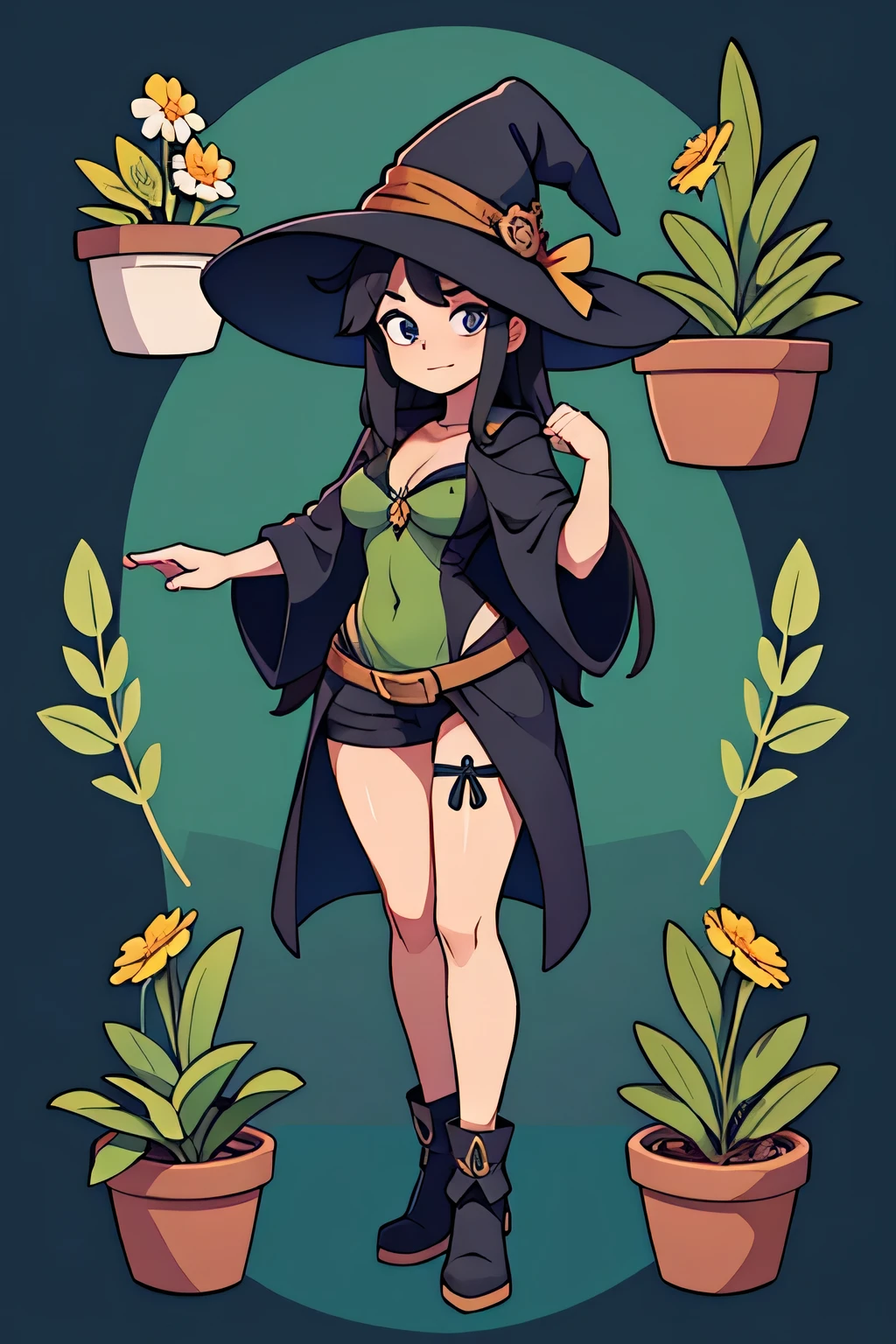 plant based witch, full body,