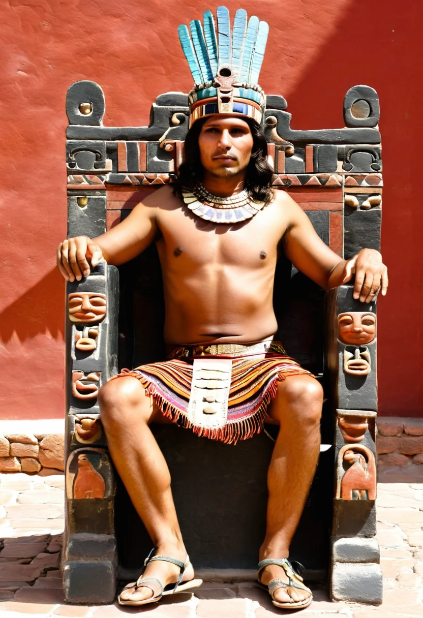 Inca sitting on his throne