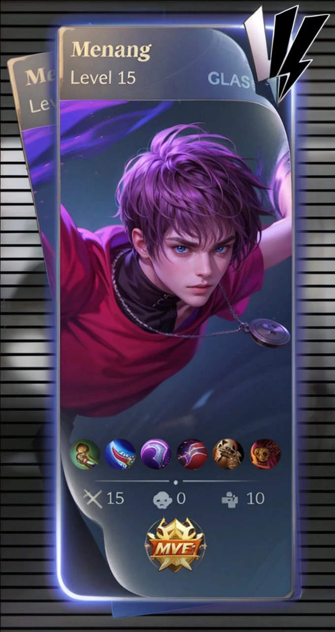 a guy with purple hair and a guitar in her hands, Best quality, masterpiece, detailed skin texture, detailed clothes texture, detailed face, super detail, 8k, intricate detail, 1 boy, The color doesn't change, Muscle guy, 1 guy, blue eyes.