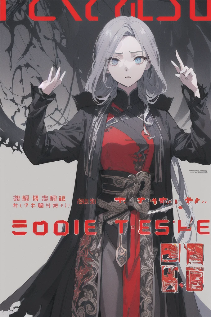 ((((dramatic))), (((Grainy))), (((intense))) film poster featuring a young 女性 as the central character. She stands have confidencely in the center of the poster, wearing a stylish and edgy Costume, with a determined Performance on her face. The background is dark and Grainy, With danger and tension. The article is bold and to attract attention, with a Catchy tagline that adds to the overall feeling of drama and excitement. The color palette is mainly dark with splashes of Vibrant colors, giving the poster a dynamic and visually impressive appearance,tachi-e (magazine:1.3), (cover-style:1.3), Pop Fashion, beautiful girl, Vibrant, Costume, Pause, front, colorful, dynamic, background, element, have confidence, Performance, Holding, statement, accessories, Majestic, Coiled, The surrounding area, touch, scene, article, cover, bold, to attract attention, title, stylish, font, Catchy, Heading, big, impressive,Gray Hair,Blue inner color,modern clothing,Long Hair,