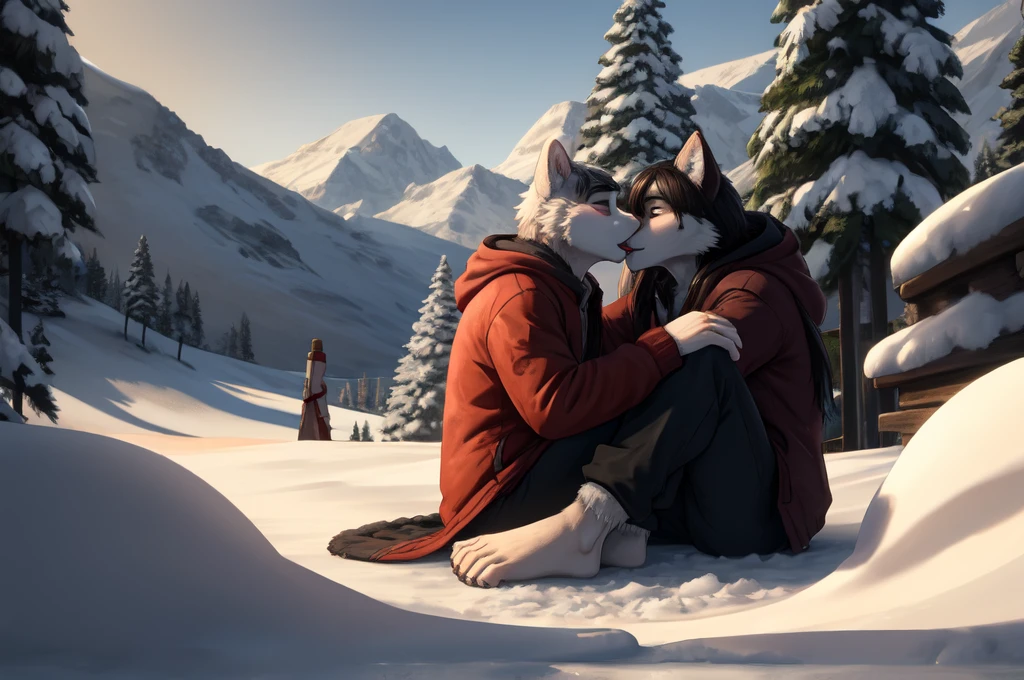 (((Barefoot furry character, full body, cinematic setting, furry male, plantigrade))) (((1boy, 1girl)))
God I miss you like hell
I was wrong I can tell
For the heart can be (((blind and frozen)))
Now I live with the pain
Every night, every day
As I read those letters you wrote me
How I long for the time
When your lips would kiss mine
And the promise was still unbroken
I will wait for tomorrow
That may never come
I will wait in the name of love
BREAK, winter, snow, ice, love atmosphere, intricate details, highly detailed, extreme detail, octane render, fine art, best quality, highres, (detailed face:1.5), ((full_body)), UHD, (((perfect hands))), low light