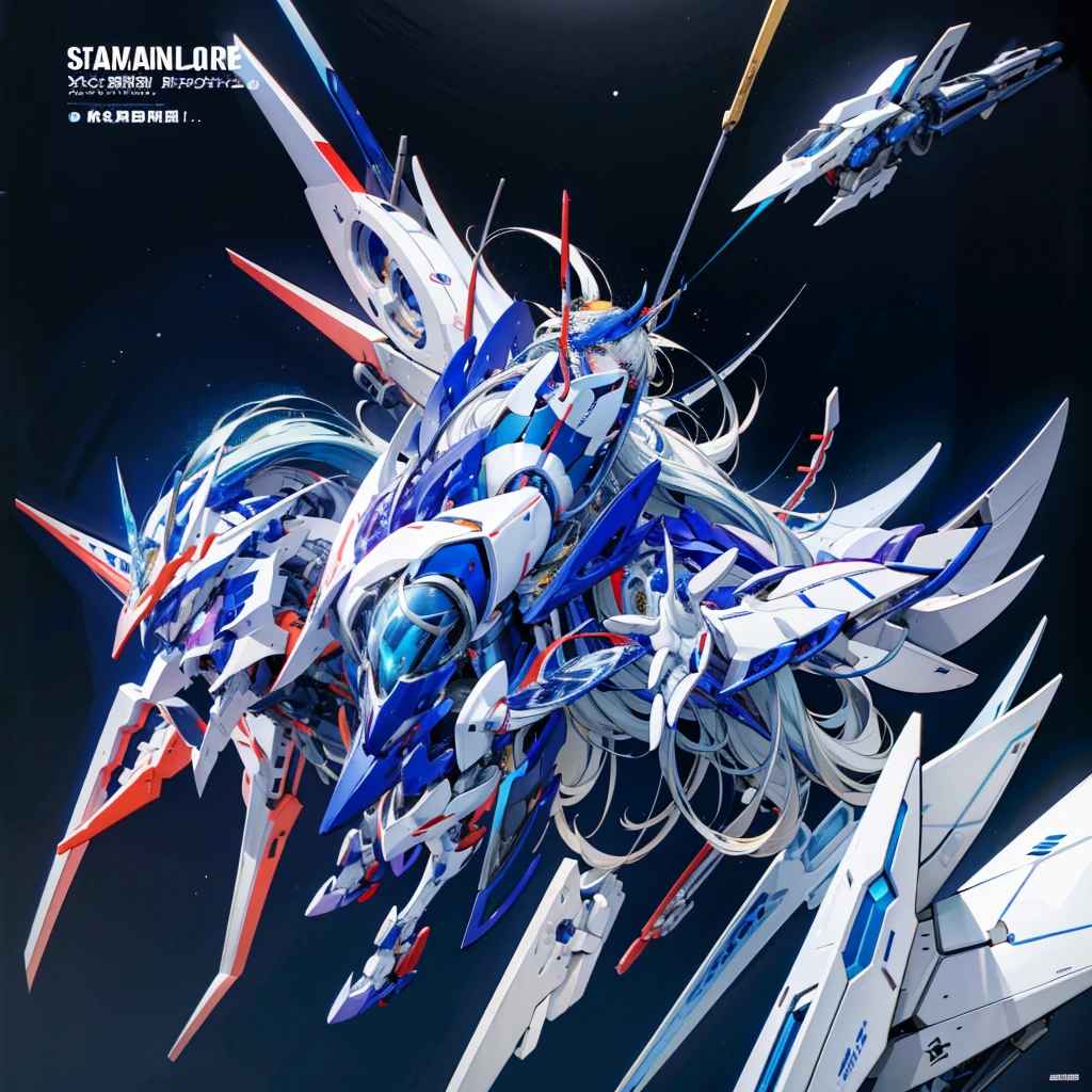 masterpiece, high quality, Heian Sumire, who has been turned into a mechanical body cyborg、Gynoid cyborg body modification surgery、Blue and white leotard armor、独奏、Single image、from front, full body、Mechabare、Sexual processing type mechanized genitals、Black background