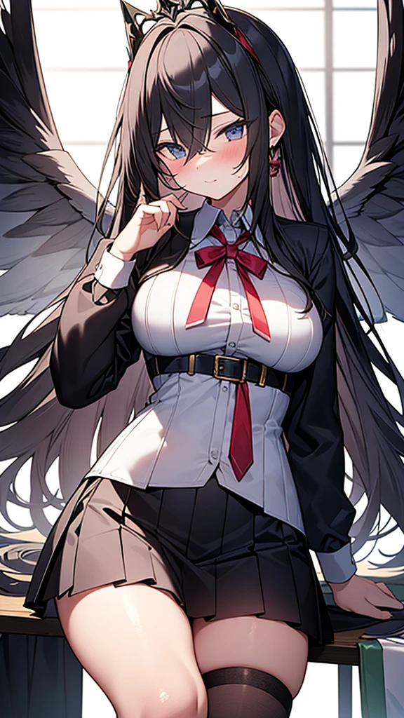 {{The lustful angel takes over the body of a high school girl and transforms the high school girl&#39;s face into that of an angel, Intense vaginal sex with a high school girl&#39;s boyfriend}}, High school girl angel, (See-through:1.3),White Seraphim,Sailor suit, White Theme,, Sailor suit, View your viewers,  Insanity, Disheveled long hair, Beautiful attention to detail,Hair shines,Elevation,Blue sailor collar, Firm breasts,A light smile,Partially, ((Intense vaginal sex with a man: 1.5)), Cowgirl Sex, NSFW