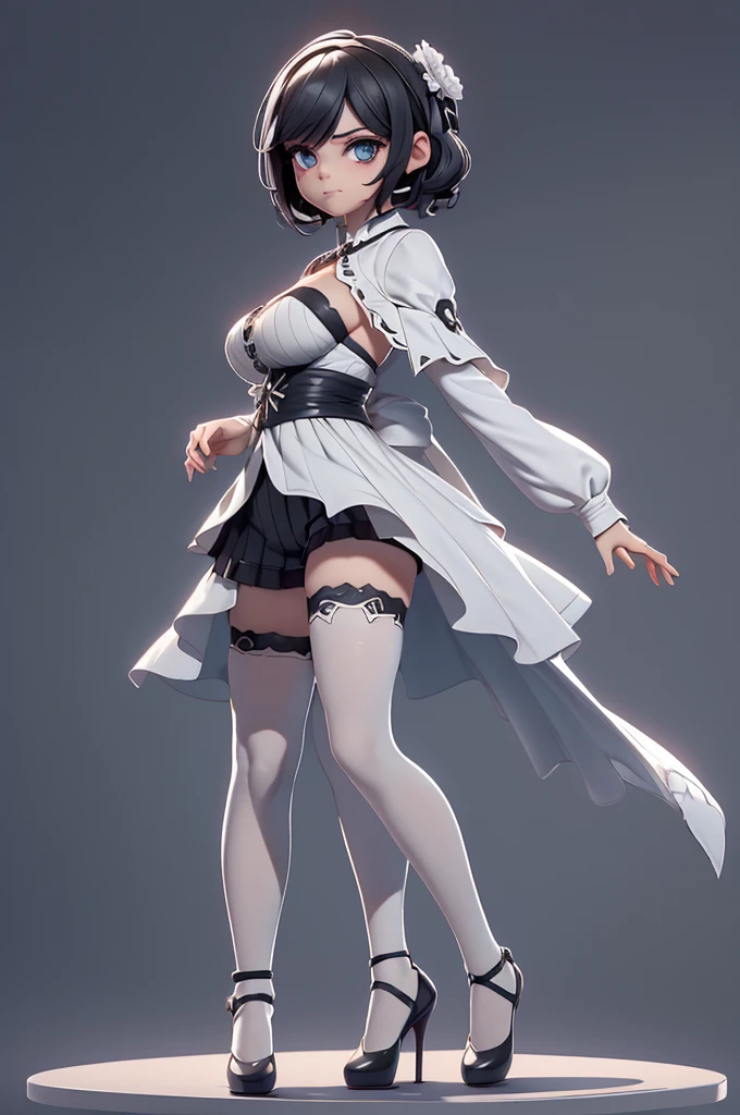 Mini Nier Automata, (Nier Automata), solo, ray tracing, 3D style, 3DMM, ((oses per photo)), ((oses ouch cada foto)), fully body,(Front view),(Costas Issue), (Emist on the left), show flat belly, (((oses per photo))),(very big breastsperfect ass, perfect and symmetrical eyes, (perfect handuturistic sword in hand)), ((short hair)),((Open wizard clothes)),white clothing with textured edges, skin fair, luouchas detalhadas, White thigh-high tights with trim, ouchestido aberto ouch "ouch", Waist slender, big legs, low water, Show legs to the top of the waist, (broken fabric falling over the legs),((open top)),ultra realistic skin, realistic human eyes,ultra realistic skin,((striped shirt)),super sensual suit,(faixas ouch torno dos seios), colorfully,top with ruffles,(pubis with a lot of volume),(extrouchamente sensual),(very sensual),(((Bblack hair))),(((bodysuite branco))),((white and black and gray thouche)),(ligth thouche),(show legs and hips),(clothes tearing),(showing legs and feet),((virilha bouch marcada)),((with darkness style mascara covering the mouth and nose)),(((fantasy)))