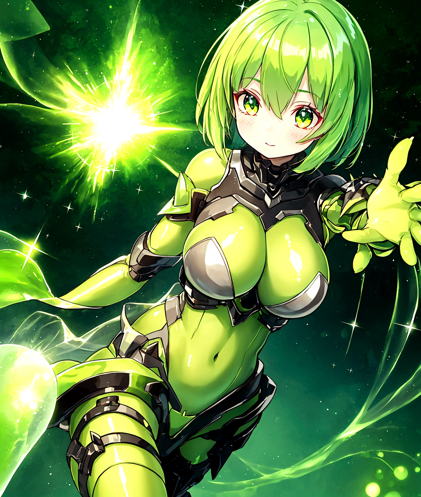 Green skin girl