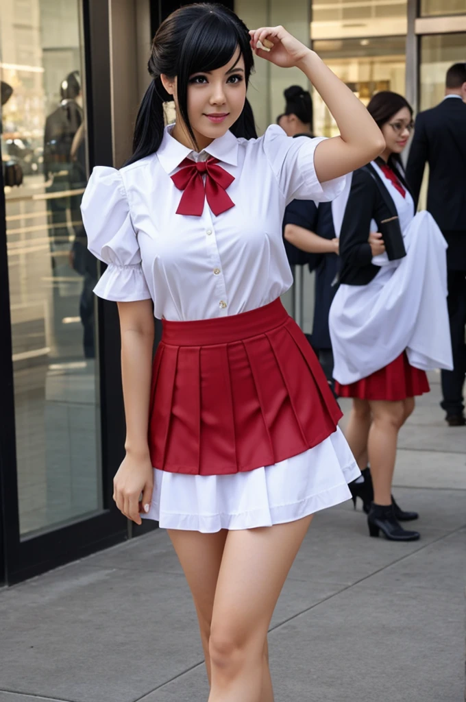 cosplay, short skirt, semen covered