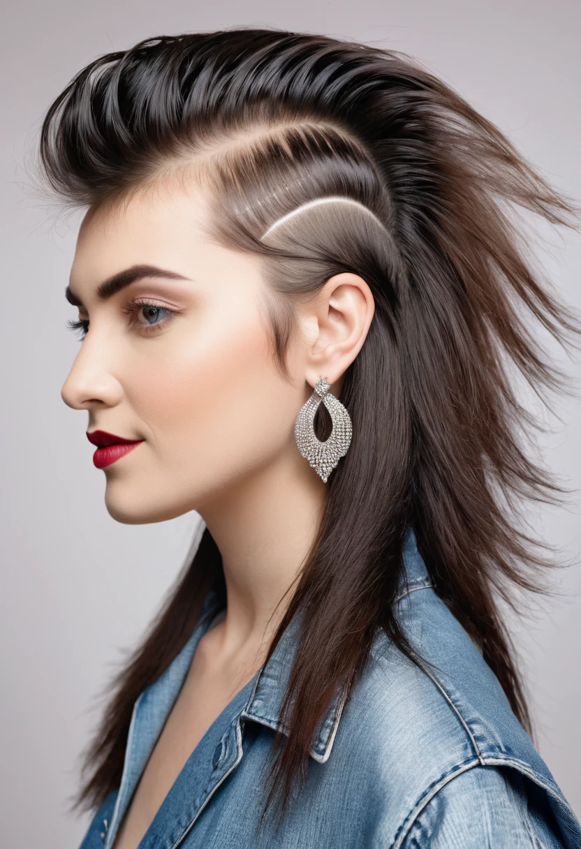 bearded woman with mullet cut