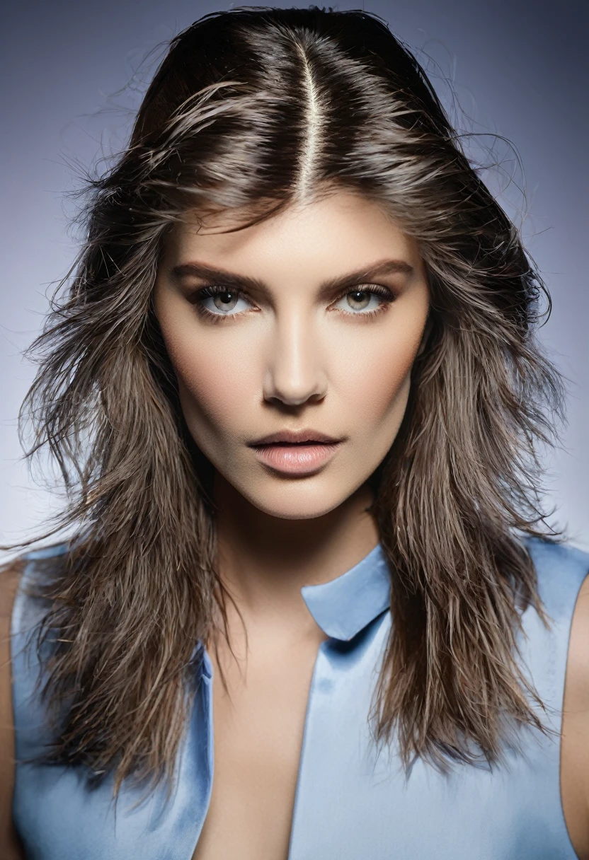 bearded woman with mullet cut