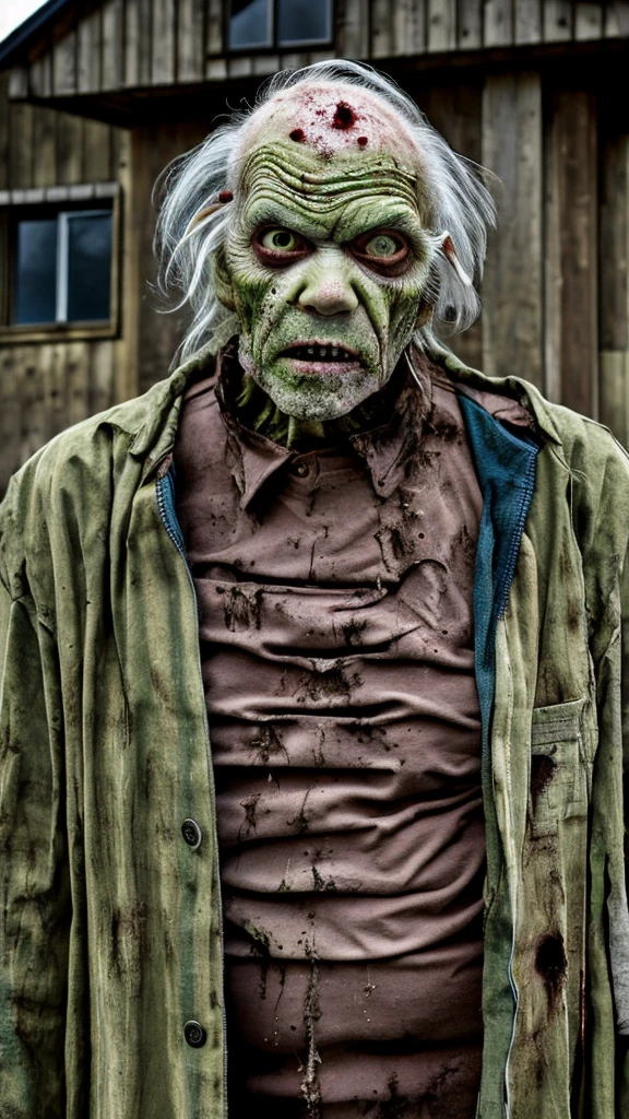 Rotten human, Japanese, old man, man, Frankestein, big man, whole body, horror, zombie, mountain hut