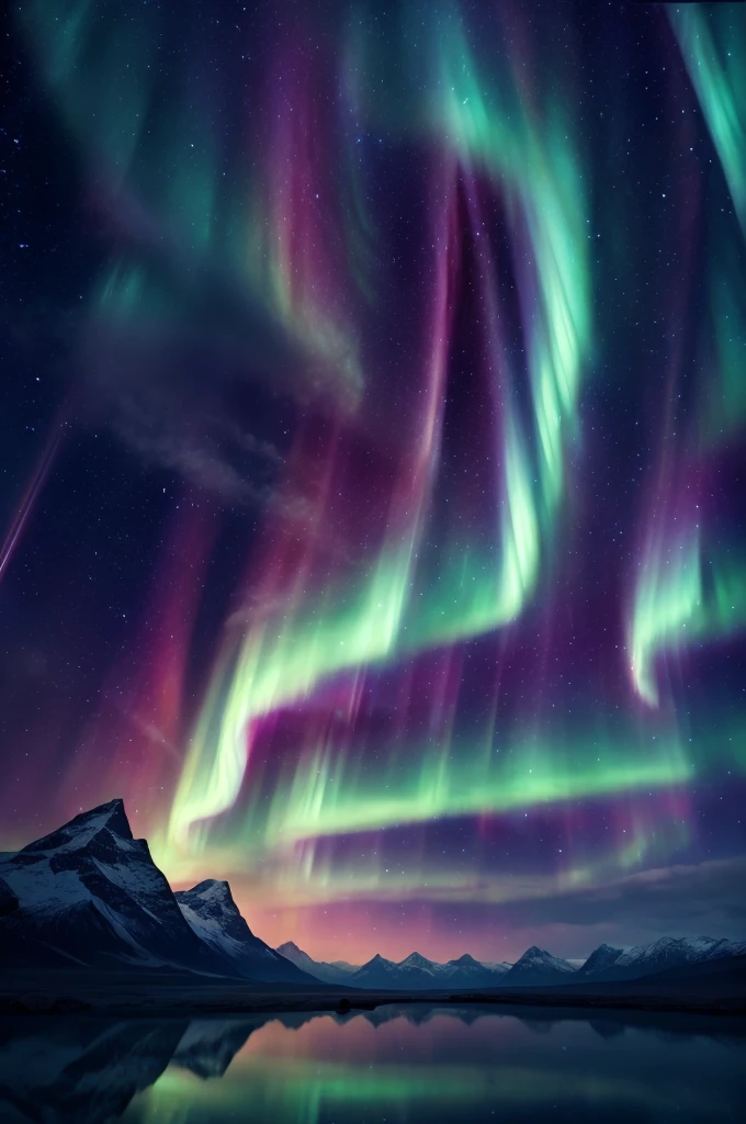 (masterpiece:1.3), (best quality:1.1), (8k, ultra detailed, ultra high res:1.2), anime style, aurora, Fantastical Aurora Display,