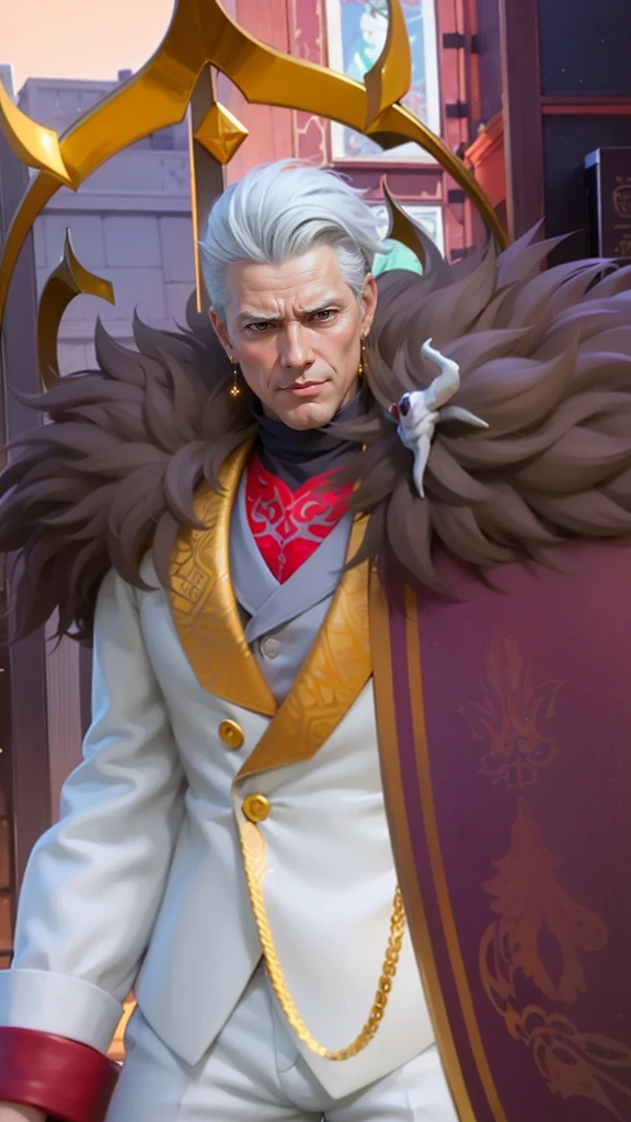 a man in a white suit and red scarf holding a sword, son of sparda, handsome guy in demon slayer art, key anime art, keqing from genshin impact, ig model | artgerm, rossdraws 1. 0, rossdraws 2. 0, sakimichan frank franzzeta, heise jinyao, rossdraws digital painting