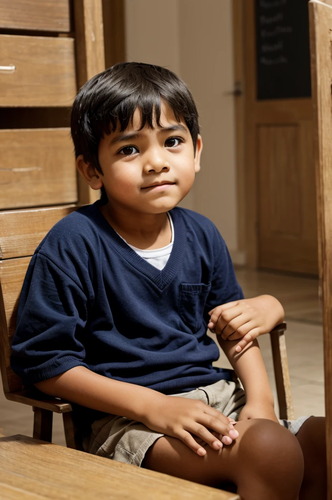 A kid who suffering from intellectual and developmental disability