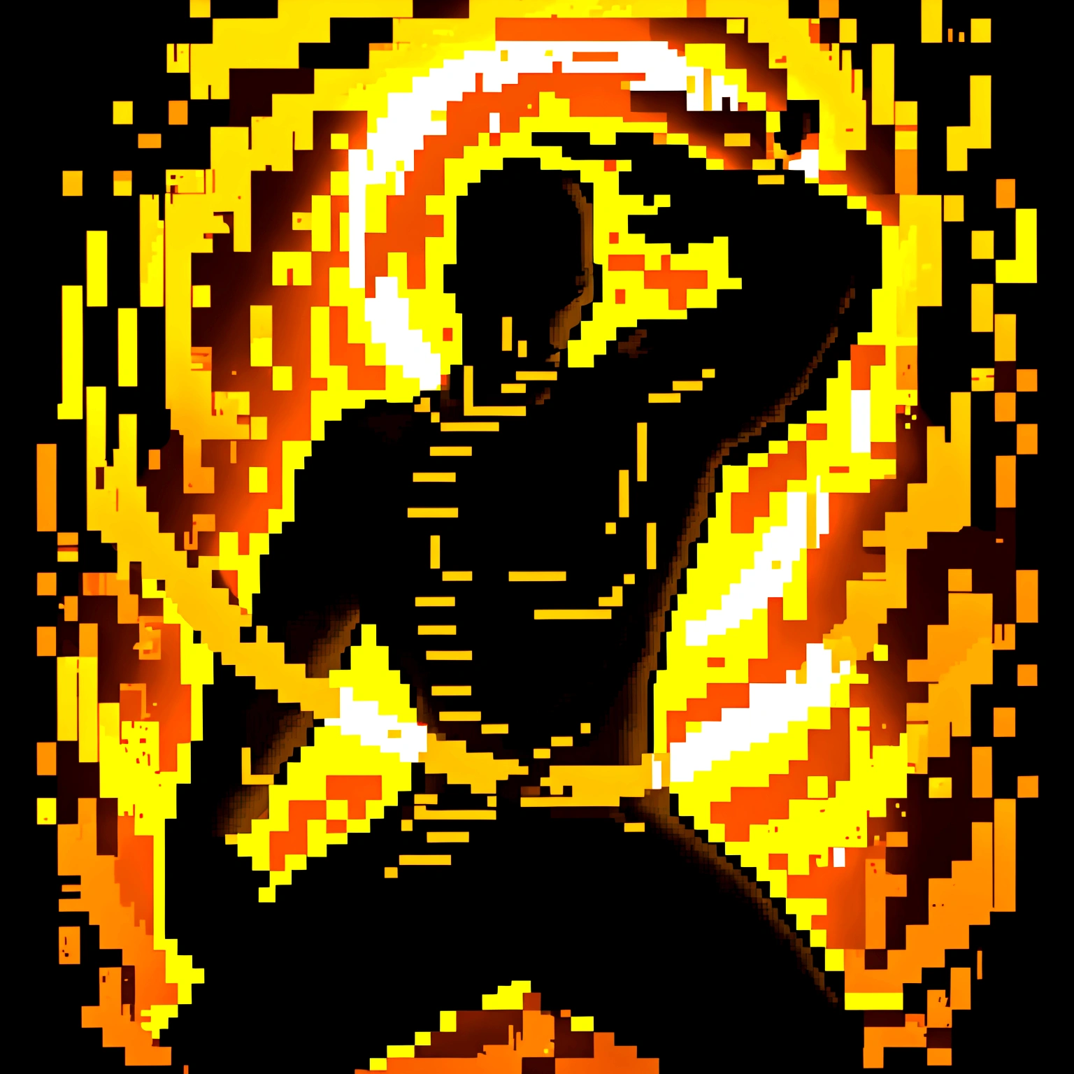 pixel art,masterpiece,1warrior silhouette,glowing,provocative gesture,skill icon