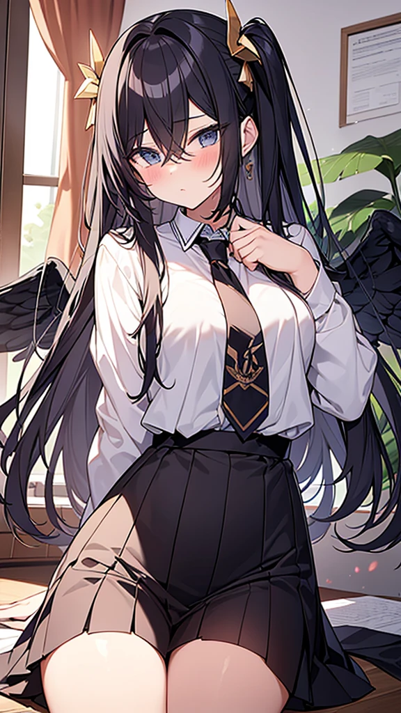 {{The lustful angel takes over the body of a high school girl and transforms the high school girl's face into that of an angel, Intense vaginal sex with a high school girl's boyfriend}}, High school girl angel having intense vaginal sex with a man, Bouncing Big Tits, (See-through:1.3),White Seraphim,Sailor suit, White Theme,, Sailor suit, View your viewers, Insanity, Disheveled long hair, Beautiful attention to detail,Hair shines,Elevation,Blue sailor collar, Firm breasts,A light smile,Partially, ((Intense vaginal sex with a man: 1.5)), Cowgirl Sex, NSFW