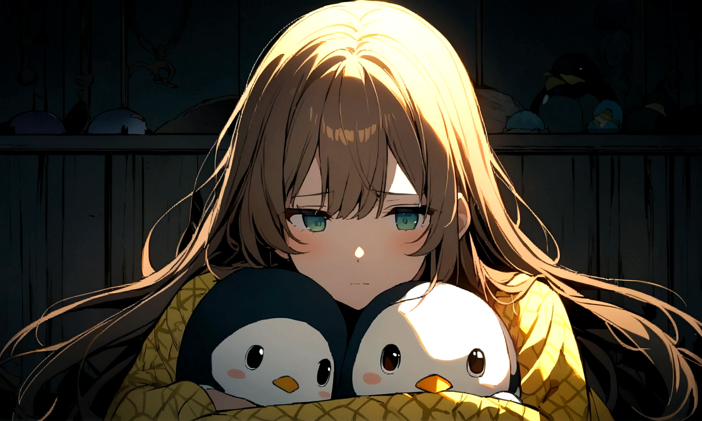 anime girl holding two penguins in her arms in a dark room, anime look of a beautiful girl, of the girls on the front line, cute anime, highest rated on pixiv, extremely cute anime girl face, personal, cute anime girl, today's featured anime yet, Frontline CG for Girls, best 4k konachan anime wallpaper, cute anime girl portraits