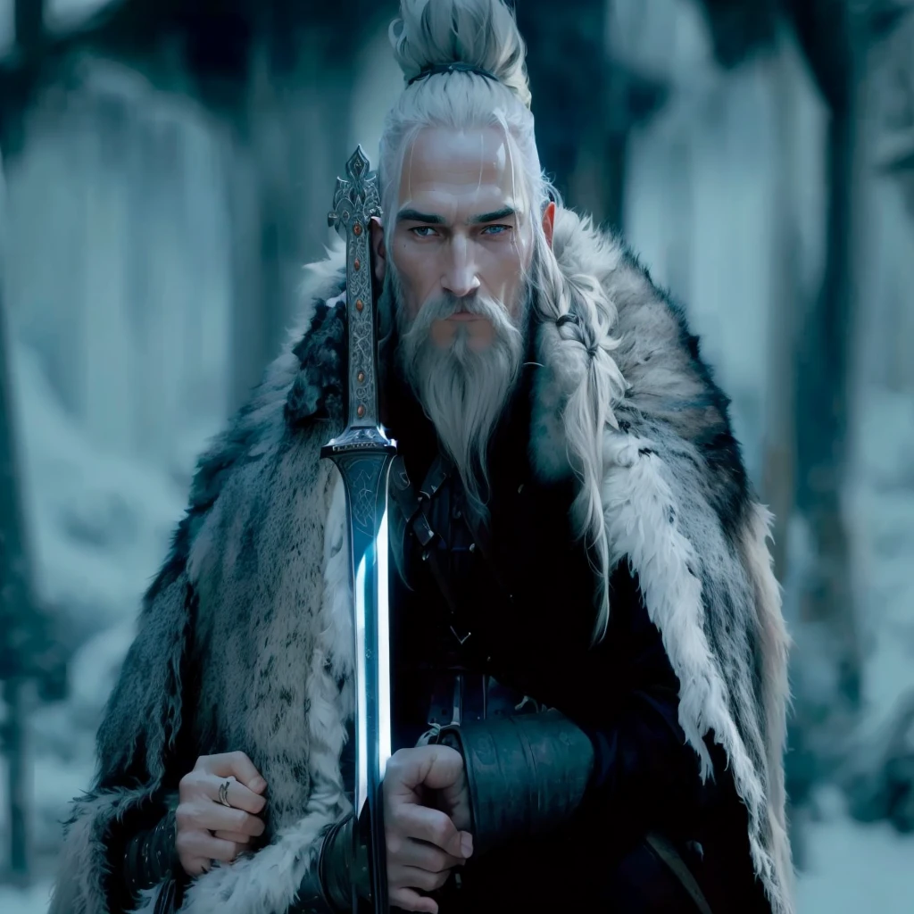 araf man with a sword in his hand and a fur coat, Vikings, rei viking, still from the film &#39;thor&#39;, Barba viking, viking warrior, epic rei viking, holds a sword, with big sword, Cultura viking, viking style, Nordic warrior, Nordic, berserker viking, holding Mjolnir, long braided Barba viking, Mjolnir