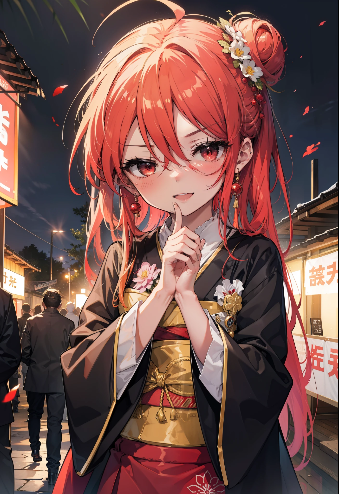 Red eyes,smile,Open your mouth,
