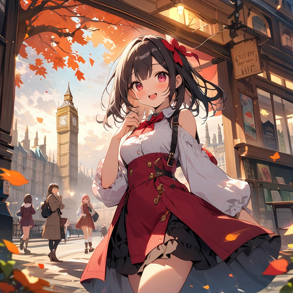 High school girls traveling in England、Looks like a lot of fun、London Sightseeing、Everything is sparkling、Beautiful views、pretty girl、