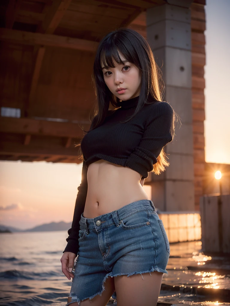 (young girl:1.1),,(the human:1.5),bangs,(world made by new technology with god arms:1.5), (The scenery in crazy brain:1.3),( beautiful body with big hip:1.5)