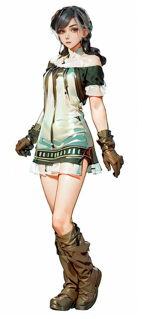 ((Upper shouldescial closeupigboobs, looking at viewe, Anime big breasts, Standing Painting, Viewing angle, Foreshortening, Foreshortening, 8K, Super Detail,Silver Hair,Endless Reality, Gray background, Standing Painting, 8K, Super Detail, 1080P, Women HD,woman, 16K, high resolution, best quality, high quality, Anatomically correct, masterpiece, precise, Ultra HD,Black silk tulle,No light effect