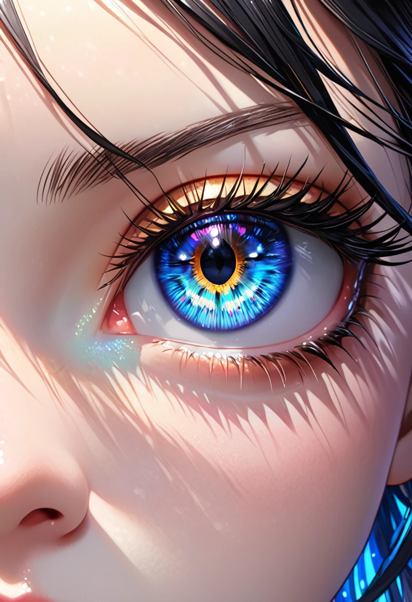 (Highest quality,Super detailed,Realistic:1.37),(Realistic lighting),(Vibrant colors),(Sharp focus),(Very detailed explanation),
(Surreal Eyes),(close),(Only the eyes are visible),(long black eyelashes),(Shining pupils),(Glowing Iris)