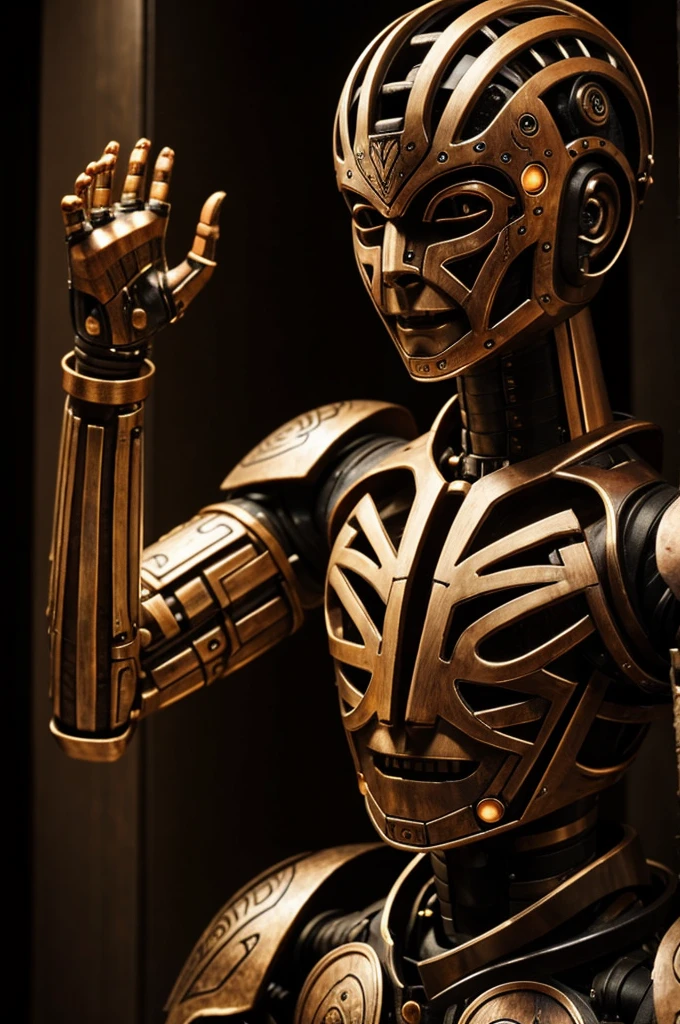 Humanoid automaton with stew like skin. Etched into its arms are various runes each with Power emanating from them.