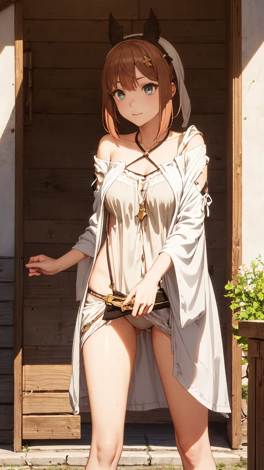 woman masturbating、Bare crotch、Super detailed、Particles of light:0.5、Beautiful Eyes、Natural Texture、Reisalin "Ryza" Stout (Lizalynn Stout) - Atelier Ryza: Ever Darkness & the Secret Hideout The Animation (Ryza no Atelier: Tokoyami no Joou to Himitsu no Kakurega) (Atelier Ryza ~The Queen of Darkness and her Secret Hideout~) - COMMISSION、、Off the shoulder、sexual temptation、