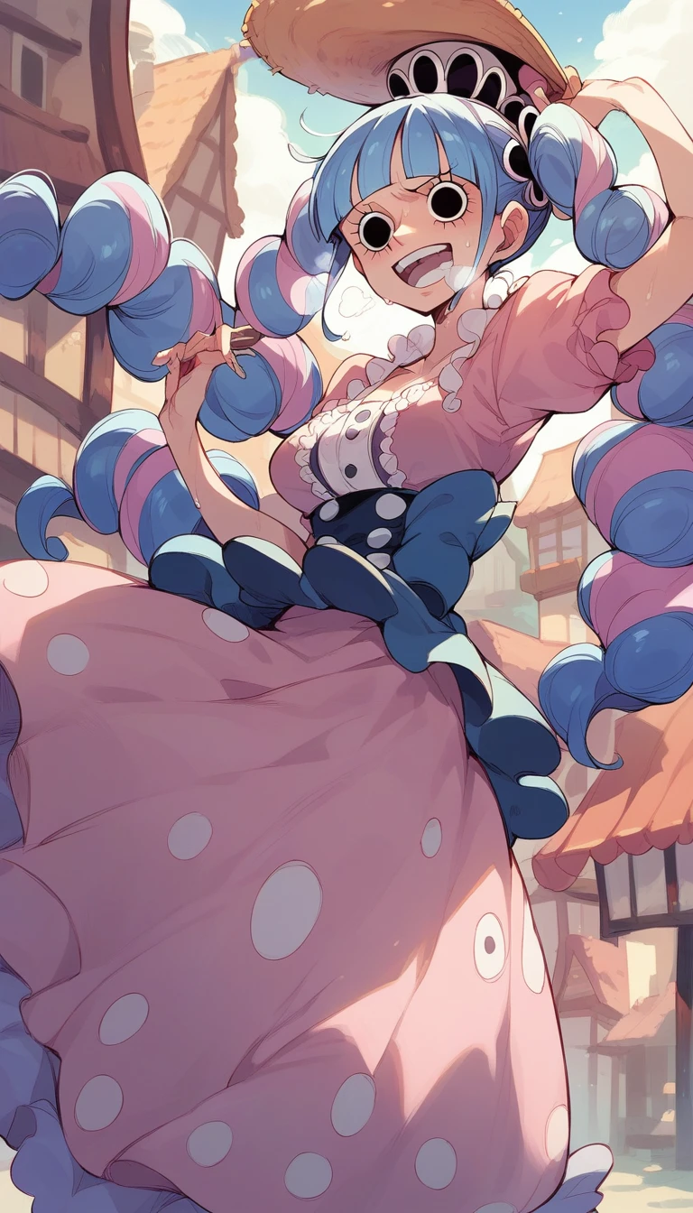 nsfw,1 person,Sweat,White Breath,solo,one piece,Perona,Futanari,room,(Handjob ejaculation),(soloオナニー),Sit on a chair,Side view,Ahegao