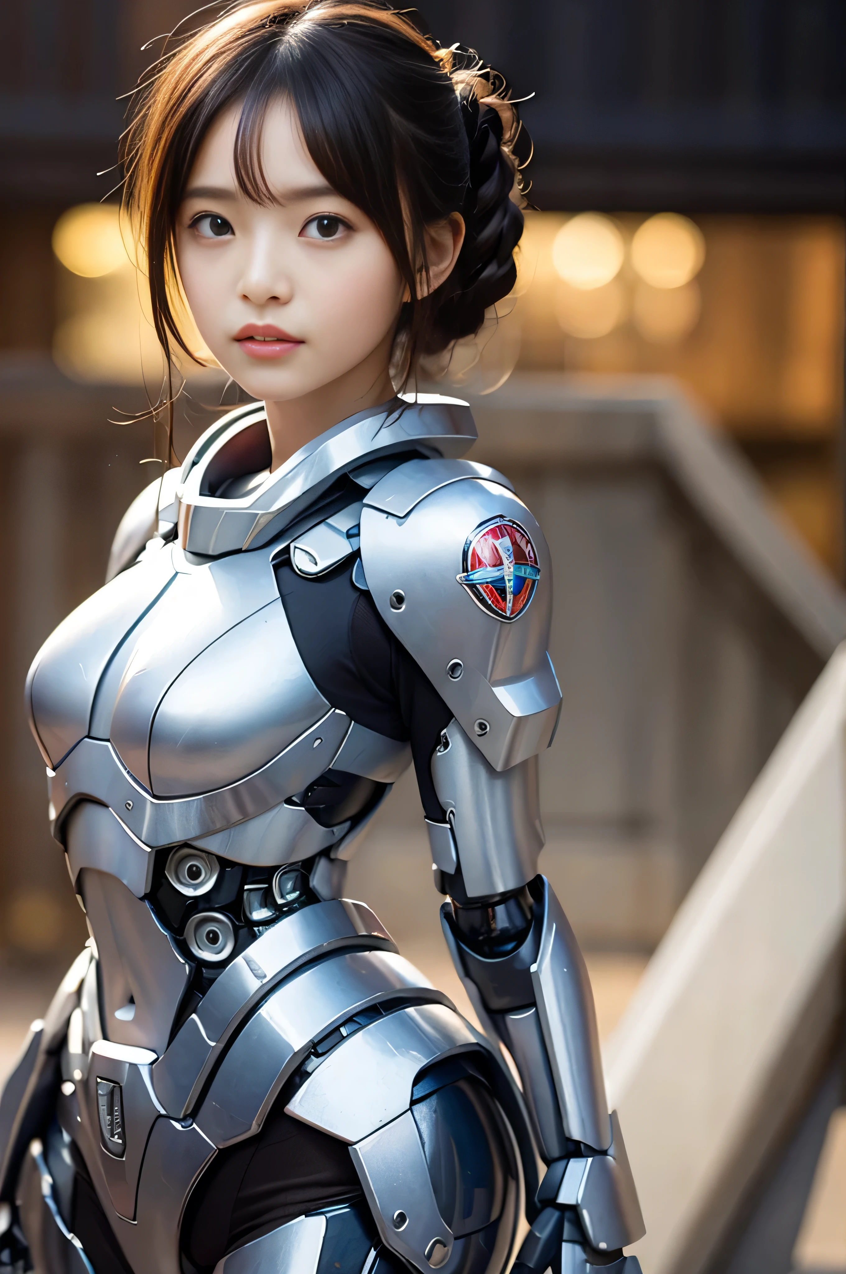 (masterpiece, 最high quality:1.2), 8K, Young and beautiful girl, Exquisite portrait of a beautiful and perfect woman, Textured skin, Super detailed, Attention to detail, high quality, 最high quality, High resolution, 1080P, Hard disk, beautiful,(Gundam),Beautiful cyborg woman,Mecha Cyborg Girl,Battle Mode,Girl with a mechanical body,She wears a futuristic Gundam mecha,Full Body Shot