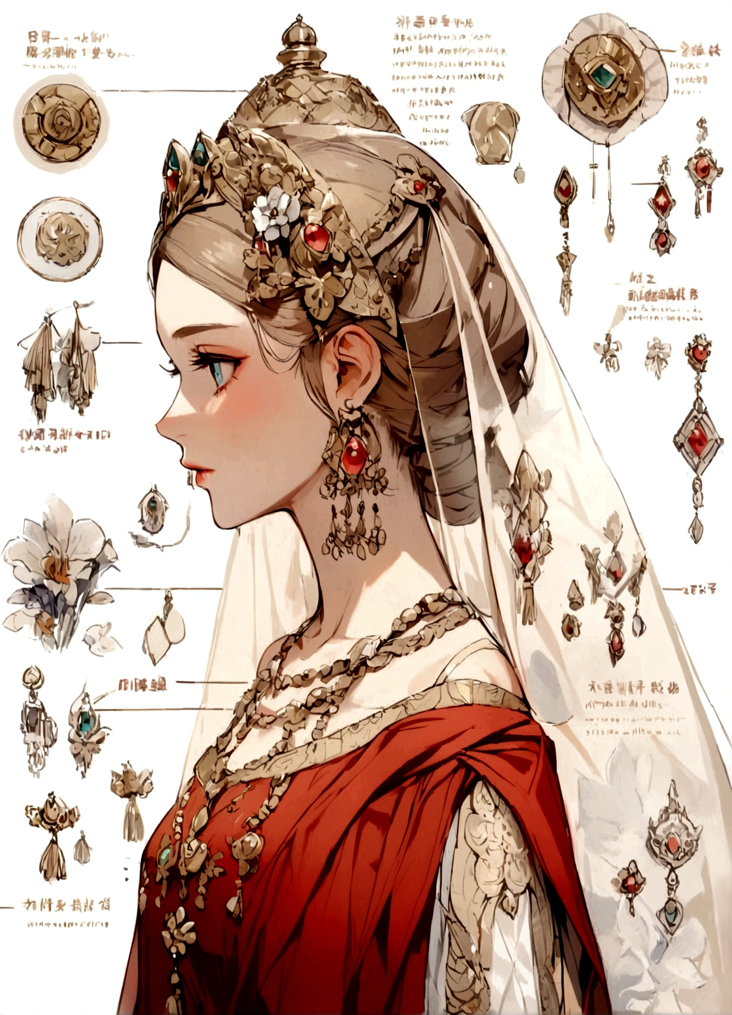 A princess wearing caucasian sort of cloth